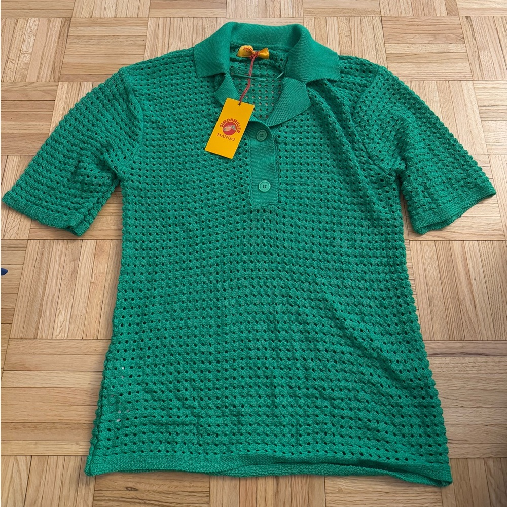 Mango X Simon Miller green knit top